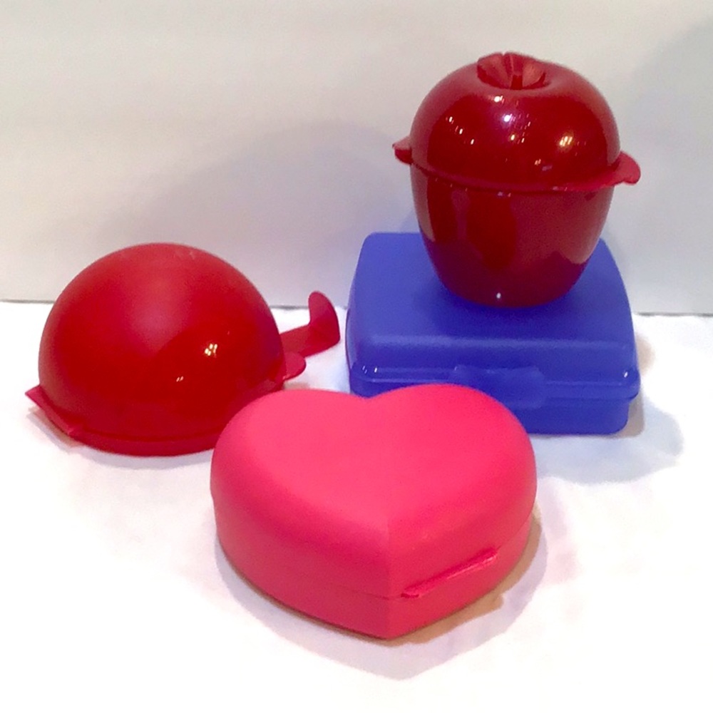 Tupperware apple, tomato, heart & square h…